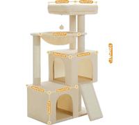 Arbre à chat, design 4 étages, appartements confortables et hamac, AMT0282BG, L