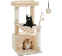 Arbre à chat, design à trois couches, construction en bois, AMT0211BG, M