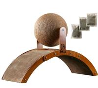 Arbre à chat design « Arc & Ball », petit griffoir pour chat - arche et balle en sisal, ultra-léger, durable, robuste, avec herbe à chat