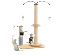 Arbre à chat d'intérieur avec diverses configurations de jeu, les chats se divertiront et soulagent les démangeaisons. La housse en sisal est robuste, ce qui en fait une plate-forme de jeu vraiment