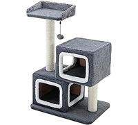Arbre à chat double et spacieux - Arbre à chat, centre d'activités d'escalade et lit confortable - Meubles durables pour jouer et dormir - Design lumineux