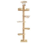 Arbre à chat du sol au plafond, tour à chat réglable en hauteur avec griffoir, tour d'escalade à plusieurs niveaux avec nid, capsule spatiale, plateformes pour chats d'intérieur, grands chats, maison