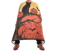 Arbre À Chat Effrayant Pour Halloween Homme Femme Robe De Coiffure Réglable Cape De Barbier Pleine Longueur Capes De Coiffeur De Salon Pour Usage Domestique Coupe Et Coloration 168X140Cm
