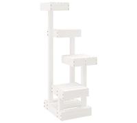 Arbre à Chat en Bois, Tour de Jeux Arbre à Grimper pour Chat Blanc 45,5x49x103 cm Bois de pin Massif