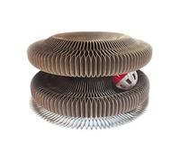 Arbre à chat en carton, accordéon magnétique interactif pour chatons, jouet de piste à boules pour chats, pour divertissement, exercice, stimulation mentale et temps