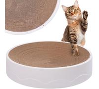 Arbre à chat en carton, grand jouet à griffer, chat couché, rond