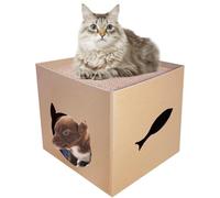 Arbre à chat en carton ondulé respirant | Maison pour chat pour chaton endormi, ludique et stimulant