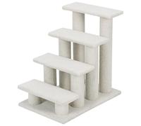 Arbre à Chat en escalier 60,5 x 40 x 60 cm Espace idéal pour Plusieurs Chats Design Moderne en Cachemire Blanc 20_0010123