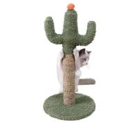Arbre à chat en forme de cactus - Chats d'intérieur, très grande niche | Tour à chat avec griffoir, grand hamac, boule suspendue et perchoir supérieur, 79 cm vert, poteaux à griffer naturels en tissu