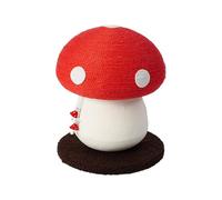 Arbre à Chat en Forme de Champignon - Enveloppé en Corde de sisal Forme de Champignon Stable avec Mini Jouet Suspendu Surfaces pour l'entraînement des Griffes, Mobilier de Jeu interactif