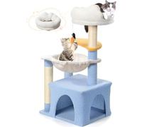 Arbre à chat en forme de nuage avec griffoirs en sisal - Tour à chat mignonne avec hamac - Pour petits chats d'intérieur avec perchoir doux et étoile suspendue