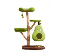 Arbre à chat en forme de poire - Cadre d'escalade à trois couches et planche à gratter pour chats - Jouet universel pour chat - Meubles d'intérieur pour toutes les saisons - Vert