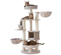 Arbre à chat extra large pour Maine Coon, 165 cm de haut, arbre à chat d'intérieur et grand adulte, 9,1 kg, maison à chat robuste de luxe XXL avec grand hamac, griffoir en sisal, niche