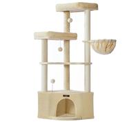 Arbre à Chat - Feandrea - Beige Sable - Niche, Plateformes, Hamac, LED