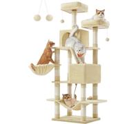 Arbre à chat Feandrea Large 168 cm de haut L arbre à chat avec 13 griffoirs, 2 plateformes, 2 grottes, panier, hamac, boules en peluche,