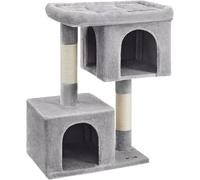 Arbre à chat Feandrea, tour de 101 cm, condo XL pour chats de grande taille jusqu'à 20 kg, grand perchoir, 2 grottes, poteau à griffer, gris clair PCT614W01