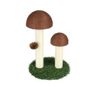 Arbre a Chat Fleur avec Gros Griffoir, Griffoir Chat Poteau Sisal à Griffer en Forme de Champignon pour Chaton Marron 47cm-30 * 30 * 47cm