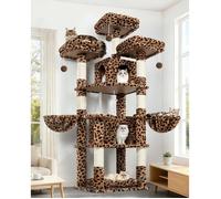 Arbre à chat - GATO NEGRO - 174 cm - Trois plateformes rembourrées - Deux niches cachettes - Panier moelleux