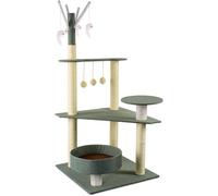 Arbre à Chat, Grand Arbre à Chat Multicouche, Appartement Double en Peluche, Cadre d'escalade pour Chat, Habitat pour Chat, Tour pour Chat, Centre d'activités pour Chat (Couleur : Noir)