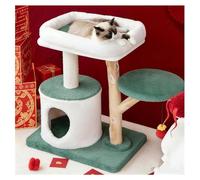 Arbre à Chat Grand Nid à Grand Diamètre Planches Épaissies en Bois Massif Poteau à Griffer en Sisal Arbres à Chat H75cm (29,5") Nid pour Chat et Housse Amovibles Jouet pour Chat avec Clochette
