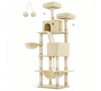Arbre À Chat, Grande Tour De Jeux, Hauteur 206 Cm, Beige