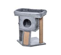 Arbre à chat grattoir griffoir niche panier d'observation boule peluche gris Gris