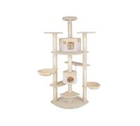 Arbre à chat - TECTAKE - Mobilier pour chat FIPPI 201 cm de hauteur avec griffoir, hamacs et cordellete - Blanc/Beige