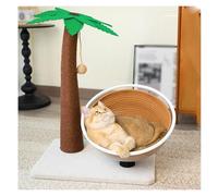 Arbre a Chat Griffoir avec Lit, Griffoirs, Balles De Jeu Et Feuilles 3 en 1, 62cm Griffoir Chat Base Stable