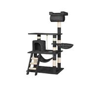 Arbre à chat - TECTAKE - Mobilier pour chat STOKELEY 141 cm de hauteur avec zones de couchage et cordelette - Noir