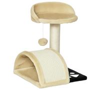 Arbre à Chat griffoir grattoir Plateforme 35.5 x 37 x 46 cm Stable Confortable Moderne en Panneau de Particules Beige 21_0007612