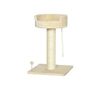 PawHut Arbre à chat Design - Griffoir, jeu boule, corde, plateforme peluche