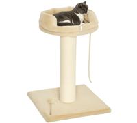 Arbre à Chat griffoir Plateau 55 x 55 x 83 cm Jeu Suspendu Stable Design Contemporain en Panneau de Particules Beige 21_0007674