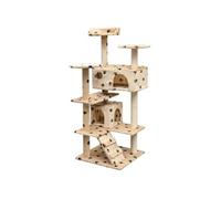 vidaXL Arbre à chat et griffoir 125 cm Sisal Empreintes de pattes Beige