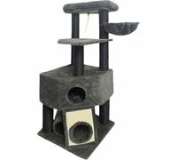 Arbre à Chat Guily Dark Gris Polyester Jute Peluche Bois Métal Papier Acier Bois MDF Sisal (1 Unité) - Marque : Guily - EAN : 3619995143844