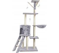 Arbre à chat hauteur 150cm Arbre à chats Tour à grimper Caverne pour chats Gris 10932