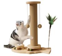 Arbre à Chat interactif en sisal avec Boules, Double Plateau tournant et Jouets Amusants antidérapants pour l'intérieur, 40 x 33 cm