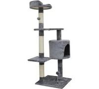 JASPER Arbre à chat gris 40 x 40 x 114 cm -3 plateformes, 1 niche, poteaux à griffer