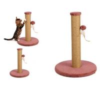 Arbre à Chat - Jouet Chat - Arbre à griffer Riba Vieux Rose - Corde en Jute - Base rembourrée - Jouet avec Plumes - 38,5 x 38,5 x 60 cm