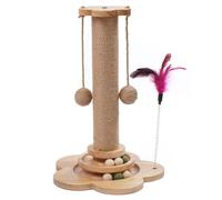 Arbre à chat jouet debout avec des balles suspendues PLUME pour gratter