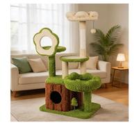 Arbre à Chat Lit de Grand Diamètre avec Plate-Forme D'observation Surélevée Plaque de Base Renforcée Allongée Arbres à Chat Recouverts de Peluche H91/103 Cm (35,8/40,6") Poteaux à Griffer Recouverts