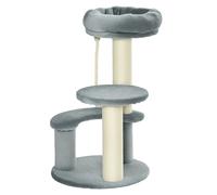 Arbre à chat ludique 40 x 65 cm 3 plateformes griffoirs et corde pour jeux et r