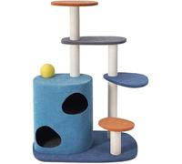 Arbre à Chat, Maison, Meubles pour Chat, Tour d'escalade Multicouche avec Poteau Solide à gratter, Style Blanc