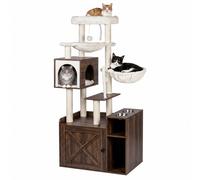 Arbre à chat, meuble litière, maison pour chat, couchage, tour chat, gamelle