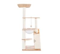 Arbre À Chat, Mobilier Moderne en Bois avec Sieste Confortable Et Jouet Interactif, Condo Compact pour Chat, Aire De Jeux Tout-en-Un pour Petits Chats.