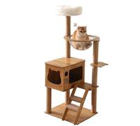 Arbre À Chat Moderne en Bois, Griffoirs en Sisal, Capsule Spatiale Transparente Et Jouets Interactifs, Meuble Moderne pour Chats D’intérieur, Arbre À Chat Intérieur pour Chats Géants