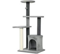 Arbre à Chat Multi-Niveaux 45 x 40 x 103 cm poteaux griffoirs Niche Douillette Moderne en Panneaux de Particules Gris 21_0007749