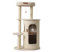 Arbre à Chat Multi-Niveaux, condo et Baril sisal, pour Petits espaces | Empreinte compacte, griffoir, condo confortable, baril en sisal for l'entretien des griffes.