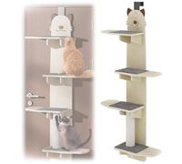 Arbre À Chat Multi-Niveaux, Grimpette Suspendue Et Tour À Gratter pour Chats D'intérieur, Pas Besoin D'espace Au Sol, Étagère Murale À Sauts