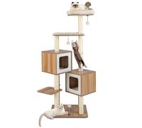 Arbre à chat multifonction 58 x 48 x 163 cm 3 plateformes 2 niches ambiance cos