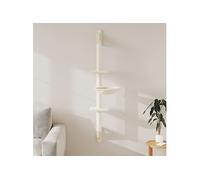 Vidaxl Arbre À Chat Mural Avec Griffoir Crème 142,5 Cm